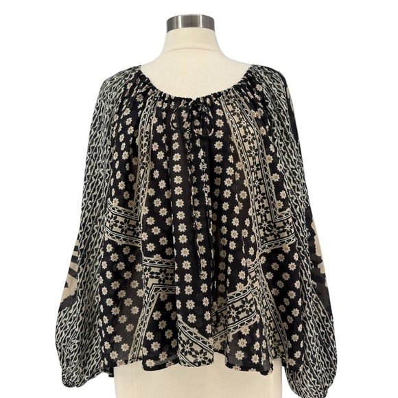 FREE PEOPLE Elena 100% Cotton Boho Blouse M - Picture 5 of 12